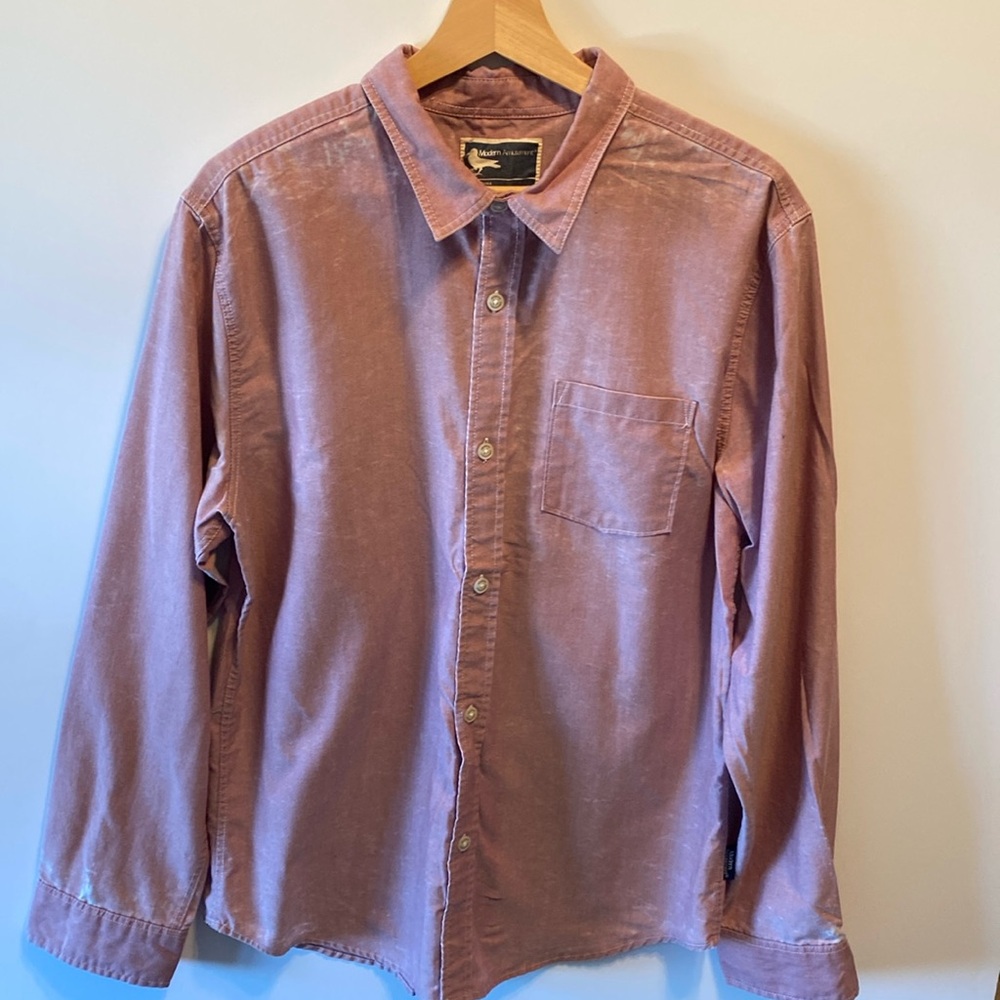 Modern Amusement designer-distressed button down